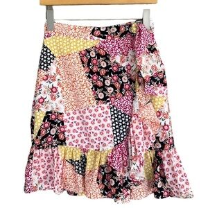 Rare Additions Multi Floral Patchwork Print Ruffle‎ Detail Skirt